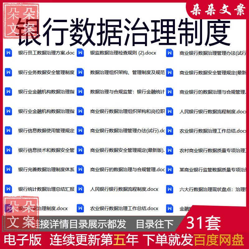 银监数据治理检查规则实施方案总结汇报商业银行数据治理合规管理