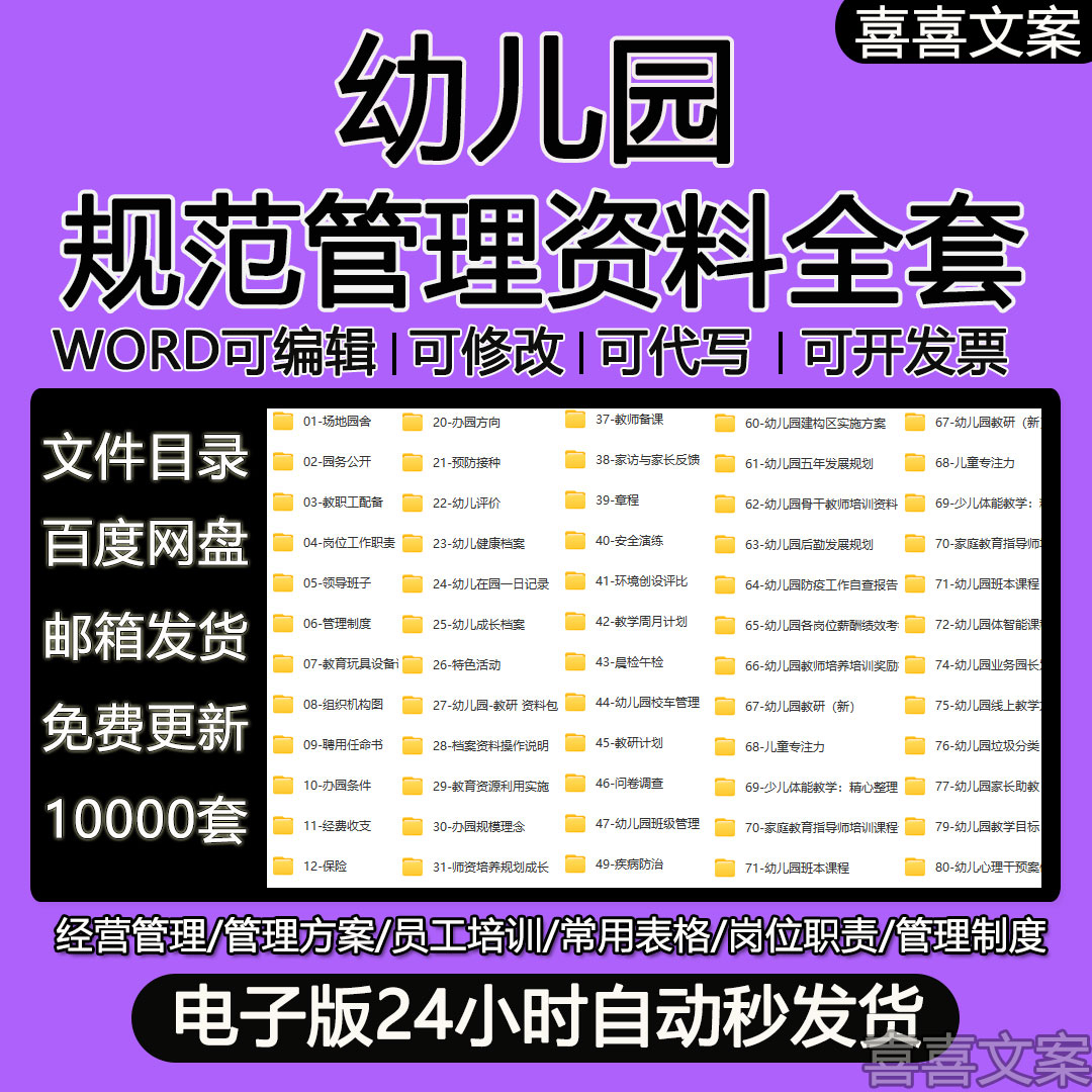 幼儿园规范管理资料场地园舍园务公开教职工配备管理制度办园条件