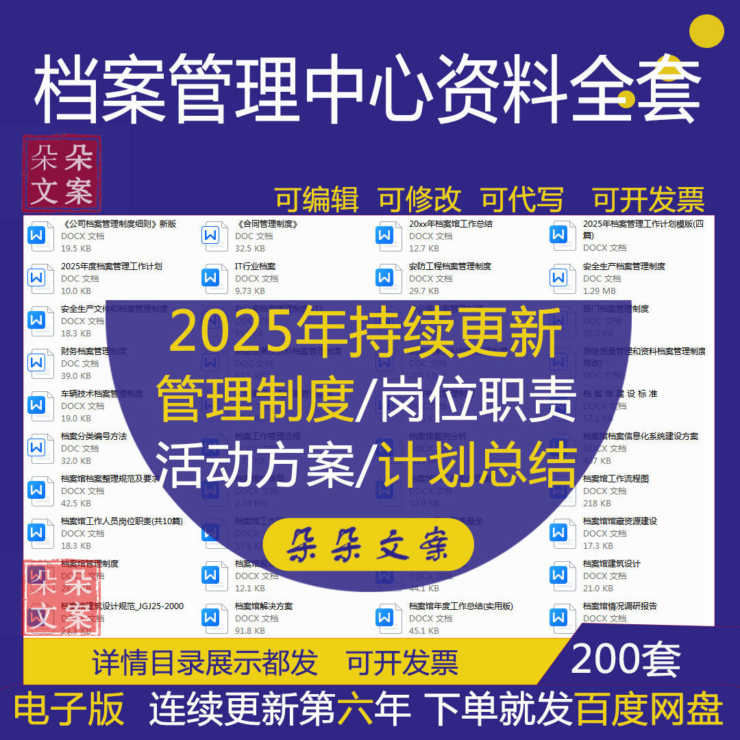 档案管理中心岗位职责工作计划管理制度档案馆信息化系统建设方案
