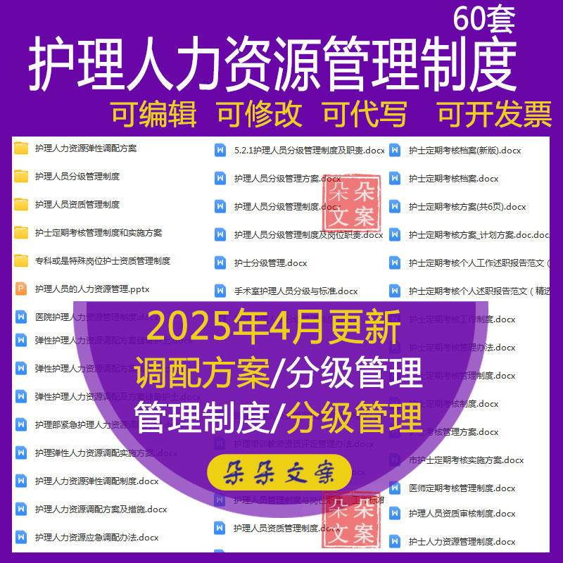 护理人员分级管理制护理人力资源调配方案及护士定期考核制度方案