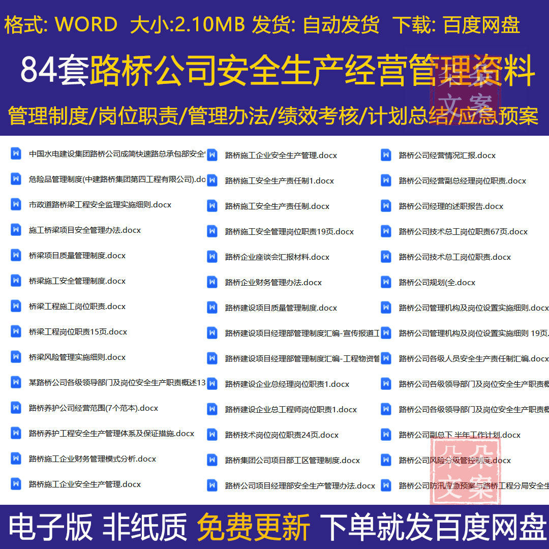 路桥公司安全生产管理办法责任制经营管理制度岗位职责及应急预案