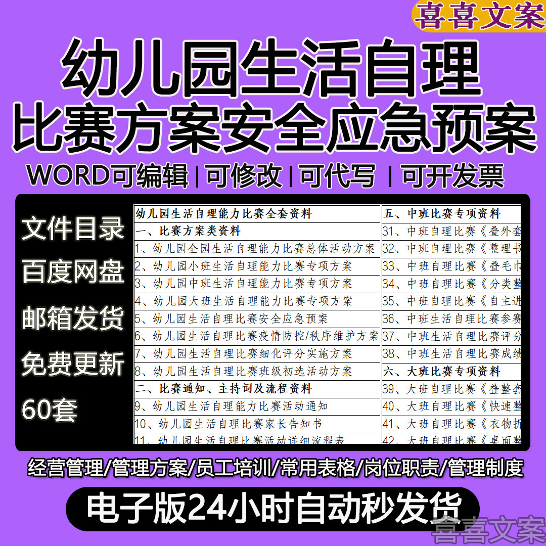 幼儿园全园生活自理能力比赛活动方案评委工作制度项目比赛规则
