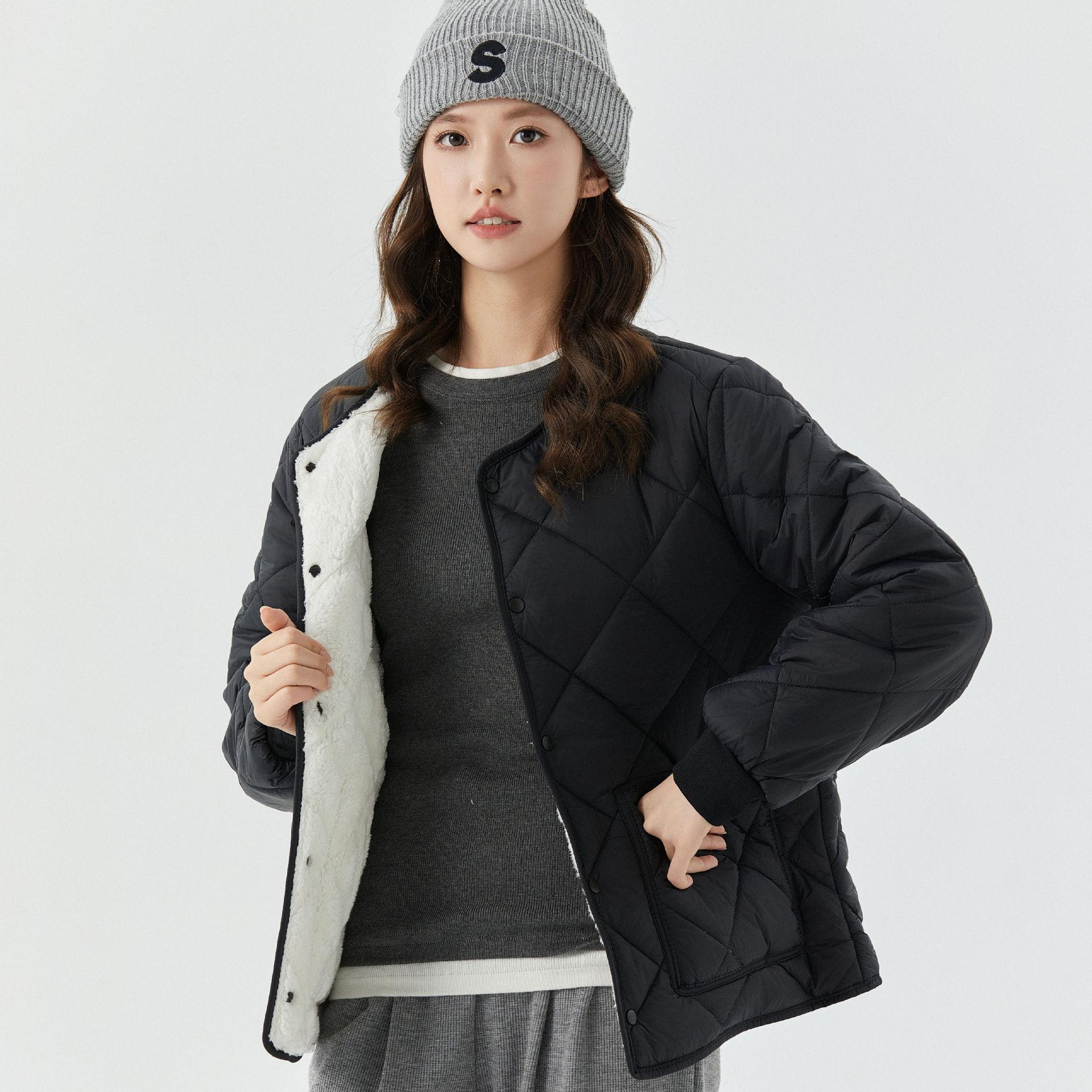 厂家冬季女士加肥加大加厚加绒保暖长袖棉衣女款棉服上衣2333