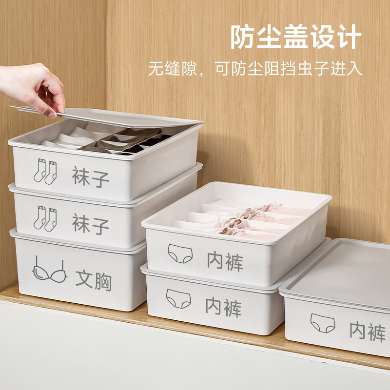 内衣内裤袜子整理盒家用衣柜抽屉三合一收纳神器贴身衣物存储箱