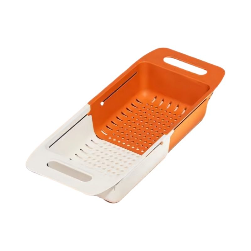 可伸缩洗菜盆沥水篮子塑料厨房水槽置物架水果蔬菜收纳筐实用设计