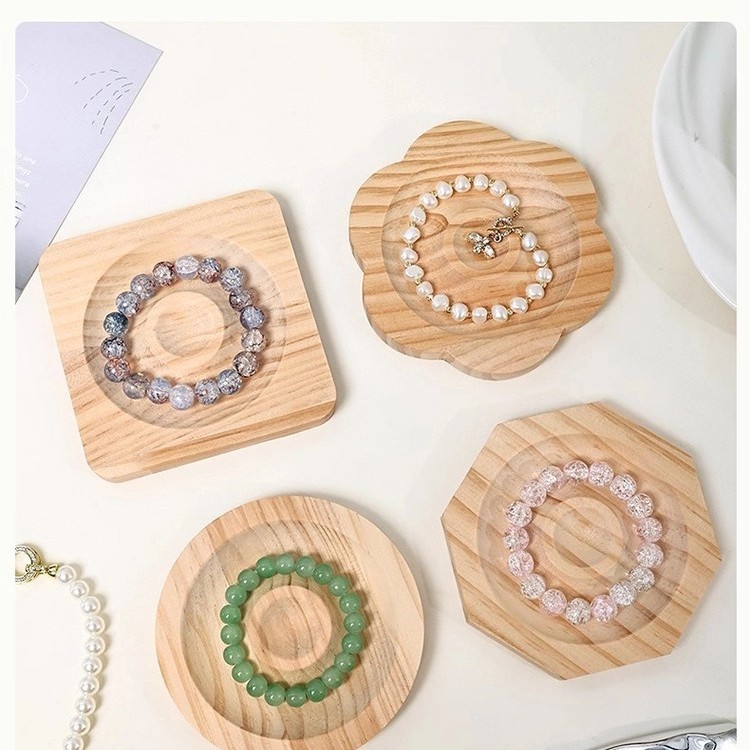 diy串珠工具珠宝设计创意盘实木首饰展示盘收纳盘串珠摆拍陈列盘