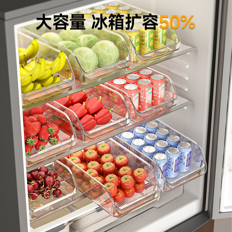 抽屉式冰箱收纳盒食品级保鲜整理水果鸡蛋家用塑料储物架储存盒实