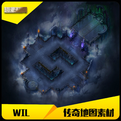 传奇地图素材高清地砖修罗领地完整封边-DT397