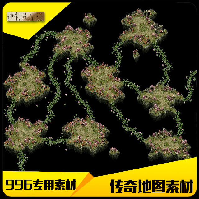 传奇手游素材996专用地砖空中绿地完整封边-DT279
