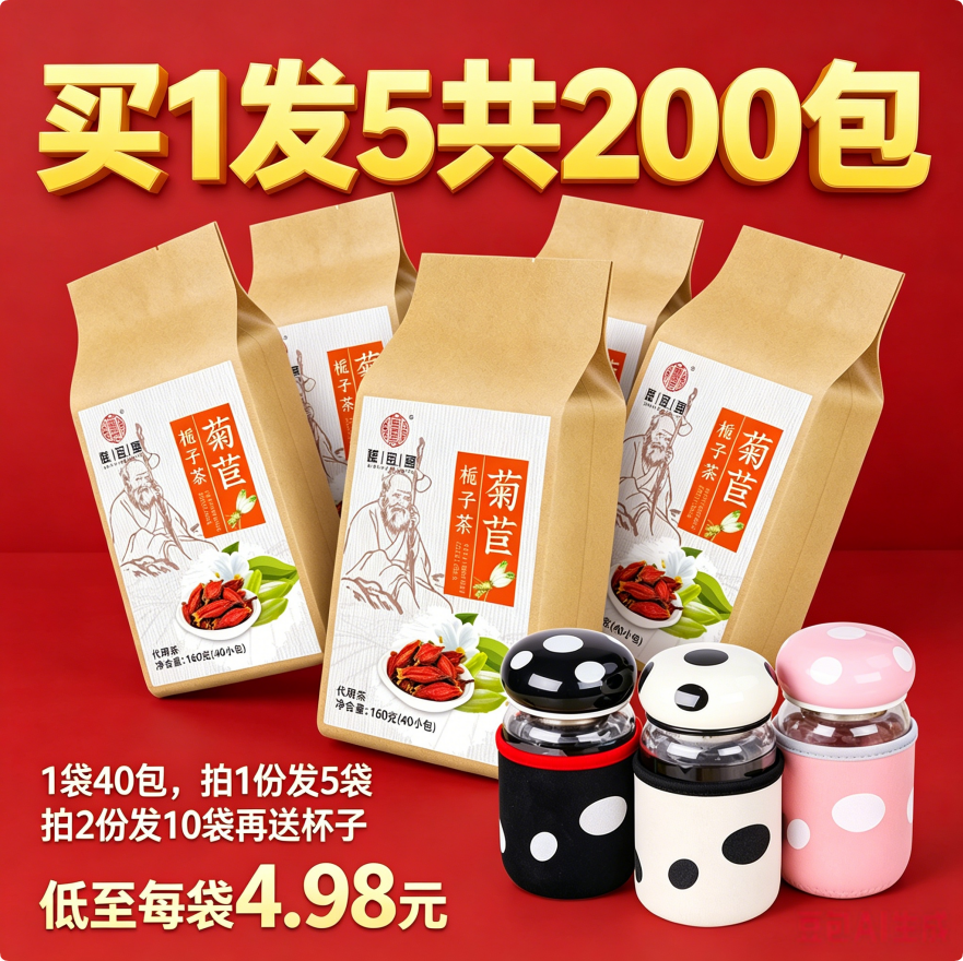 菊苣栀子茶尿酸高酸茶泡茶养生茶