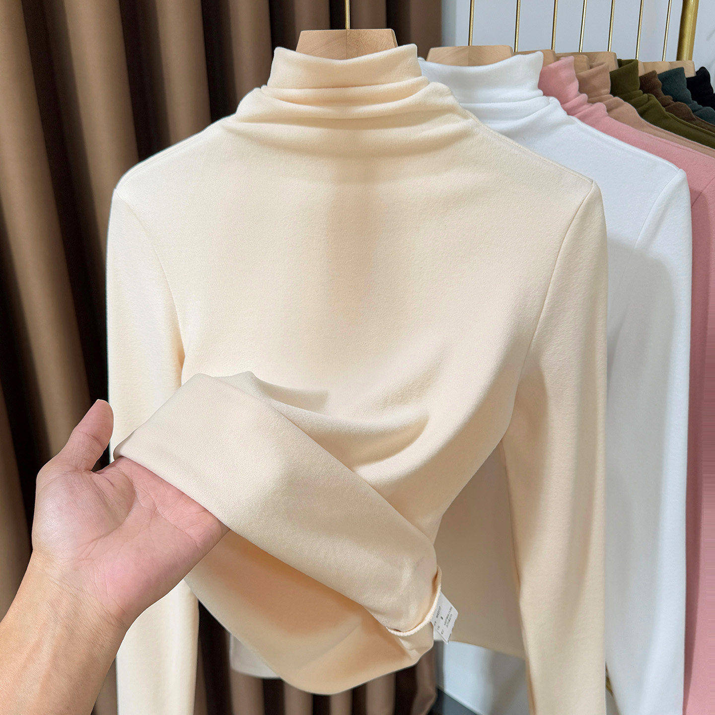 秋冬高领德绒打底衫女高级感加厚磨毛双面绒内搭加绒保暖洋气小衫,女装/女士精品,羊绒衫,淘宝优惠券,粉丝福利购,淘宝优惠卷