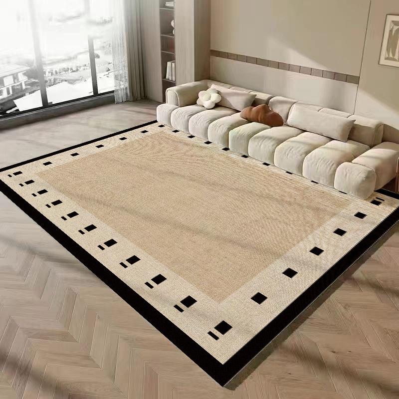 奶油风地毯客厅2025新款沙发地毯五防免洗可擦轻奢高级卧室地毯垫