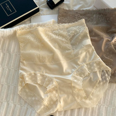 无痕对你宠溺胖mm宫廷风亲肤内裤 贵妇缎感蕾丝拼接美体裤 2024新款