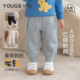 加绒纯色舒适束脚儿童软糯亲肤休闲裤 新款 幼歌婴幼儿秋冬季 YOUGE