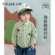 衬衫 YOUGE幼歌 纯棉卡通绣花柔软舒适透气格纹长袖 新款 婴幼儿秋季