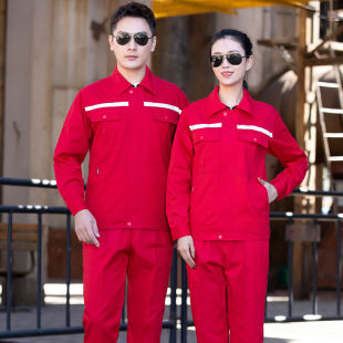 纯棉短袖工作服套装男薄款长袖耐磨夏季电焊工地工程部全棉劳保服