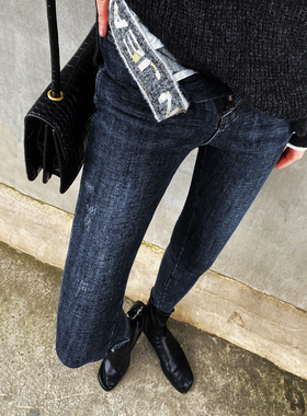 【断码清仓，概不退换】秋款蓝色松紧腰牛仔裤弹力紧身百搭小脚裤