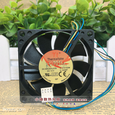 原装 EVERFLOW R127015DM 12V 0.15A 7CM 7015 4线 静音 散热风扇