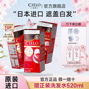 【商超同款】宣若染发剂进口原装染发剂cielo遮白发黑发霜染发膏