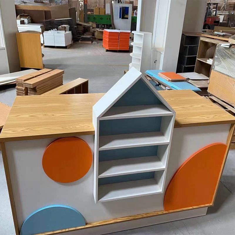 母婴店收银台母婴童装店收银台展示台母婴店木质吧台工厂