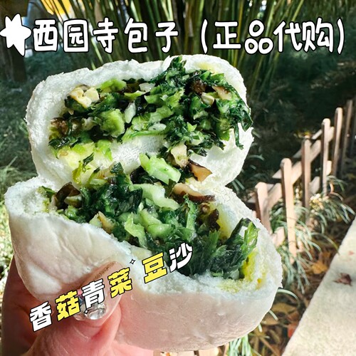 苏州特色西园寺素包子香菇青菜包豆沙包子现做新鲜包子西园寺豆沙