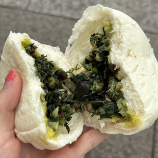 苏州特色西园寺素包子香菇青菜包豆沙包子现做新鲜包子西园寺豆沙