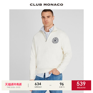 复古休闲卫衣 秋冬重磅纯棉立领拉链字母LOGO美式 CLUB MONACO男装