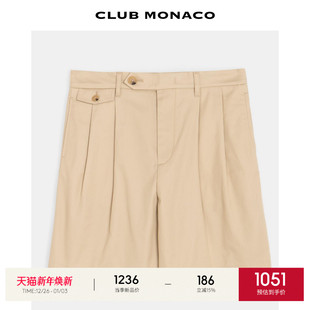 宽松热裤 CLUB 日常通勤时尚 秋冬中腰褶皱带扣休闲短裤 MONACO男士