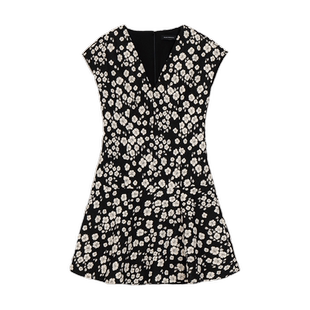 CLUB MONACO女装甜美雏菊刺绣花朵茶歇连衣裙短裙