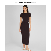 CLUB 收腰针织长裙半身裙 MONACO女士立体罗纹肌气质修身