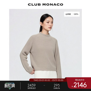 短款 MONACO女士半高领长袖 CLUB 毛衣毛针织衫 100%山羊绒