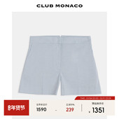 CLUB 简约高腰休闲短裤 MONACO亚麻混纺女士秋冬宽松显瘦时尚 热裤