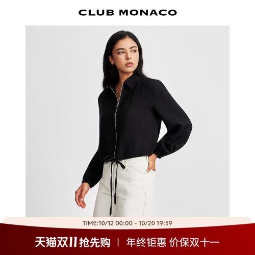 CLUB MONACO女装拉链随性休闲短款夹克外套