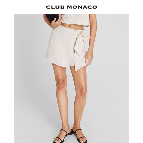 CLUBMONACO透气亚麻甜美短裤