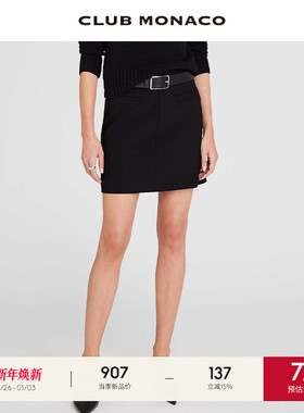 CLUB MONACO女装A字高腰通勤气质半身西装短裙