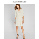 淑女风中袖 优雅V领蝴蝶结腰带式 连衣裙 MONACO女装 CLUB