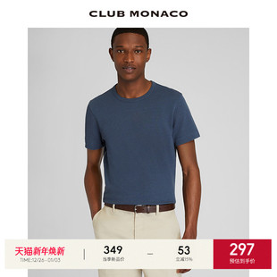 T恤 棉麻混纺正肩休闲百搭圆领短袖 CLUB MONACO男装