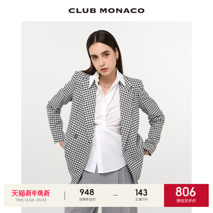 外套 复古格纹双排扣知识分子风西装 CLUB MONACO女装