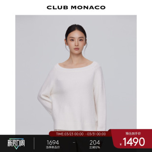 圆领针织衫 CLUB MONACO女士绵羊毛山羊绒混纺长袖