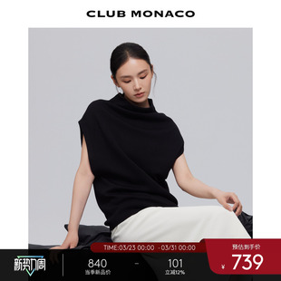 马甲背心针织衫 CLUB MONACO女士气质通勤宽松羊毛混纺高领无袖