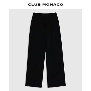 高腰褶皱阔腿裤 MONACO女士夏垂坠顺滑通勤休闲宽松百搭长裤 CLUB