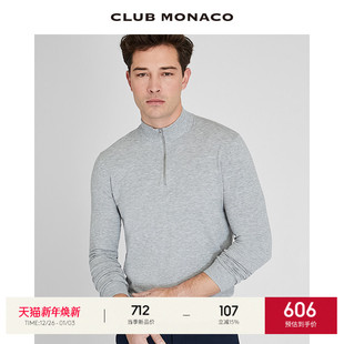 拉链半开领休闲薄针织衫 MONACO男装 打底 CLUB 明星同款
