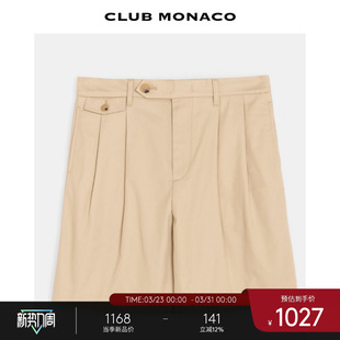 宽松热裤 CLUB 日常通勤时尚 中腰褶皱带扣休闲短裤 MONACO男士