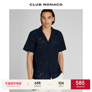衬衫 秋冬舒适纯棉镂空刺绣沙滩度假风短袖 MONACO男装 CLUB