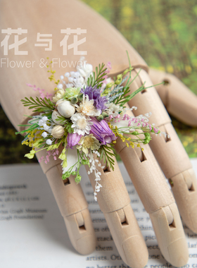 森系户外婚礼结婚真花永生花对戒