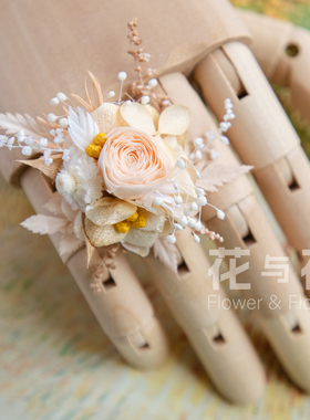 香槟色真花植物永生花结婚戒指