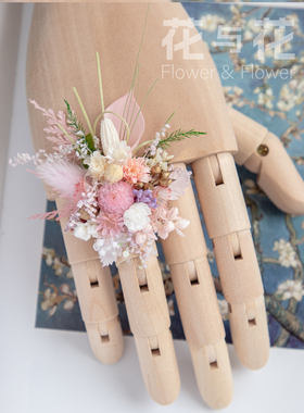 原创设计款永生花真花植物对戒