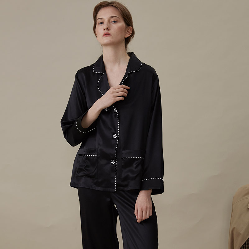 [折上7折] Not Just Pajama  真丝睡衣女春秋款长袖家居服套装