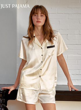 Not Just Pajama Swan系列 真丝睡衣女短款家居服套装可外穿