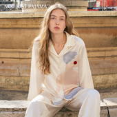 Not Just Pajama真丝印花长袖 白鹿同款 睡衣女套装